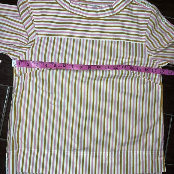 J.Crew striped Funnel-Neck Drop Hem Blouse sz 00 - Picture 7 of 8